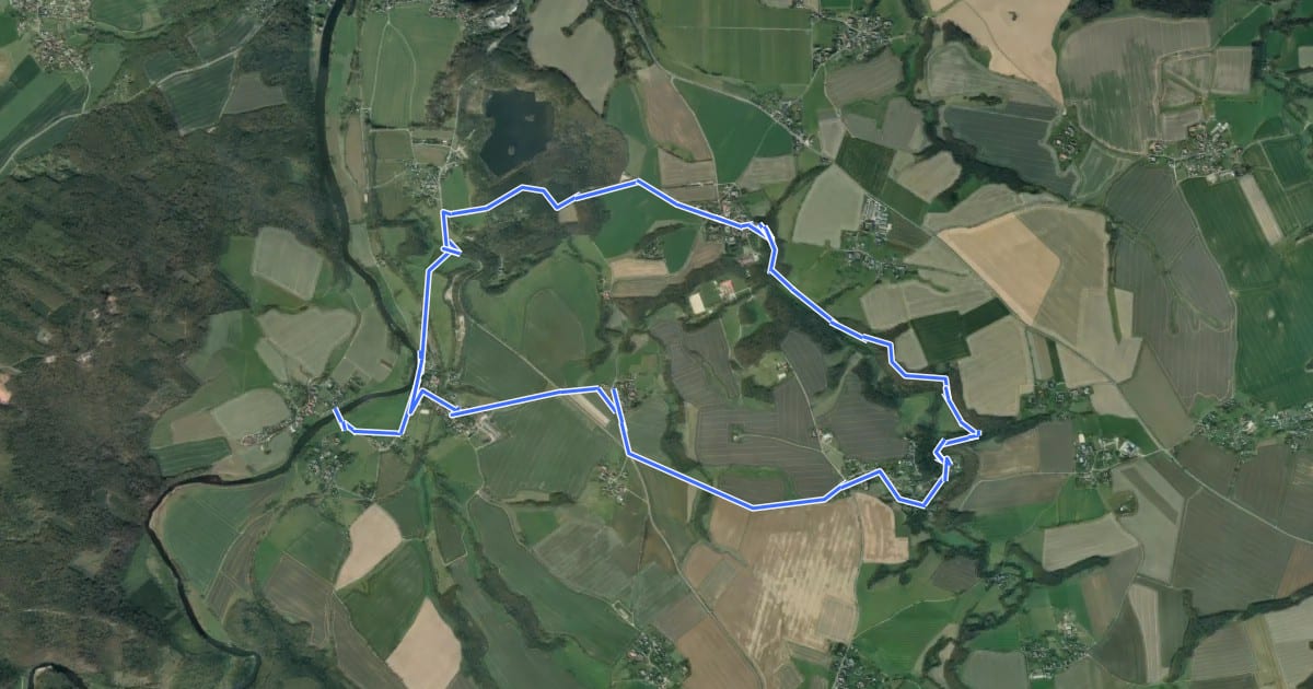 Маршрут Rundweg Erlbachtal Steudten – Seelitz – Steudten на спутниковом снимке