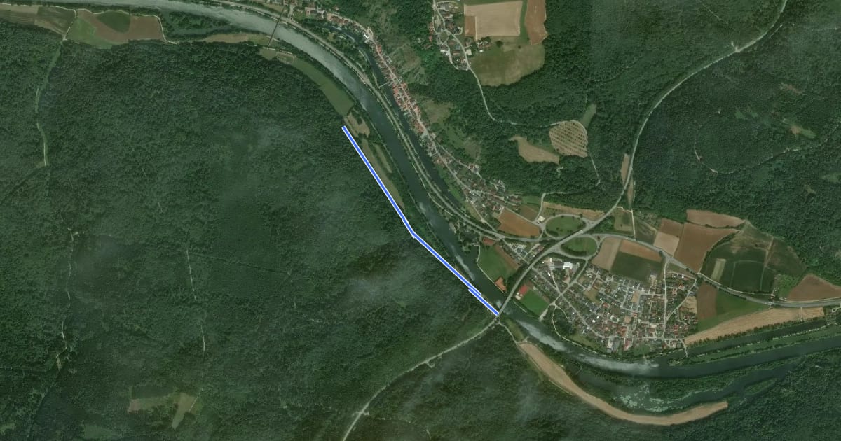 Маршрут Rundweg Essing 16a на спутниковом снимке