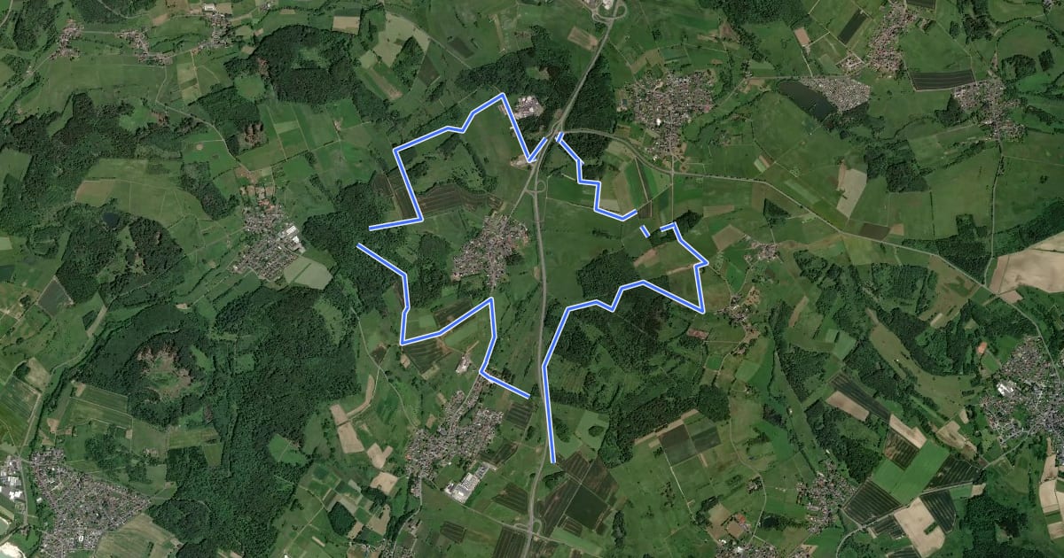 Маршрут Rundweg Ettinghausen на спутниковом снимке