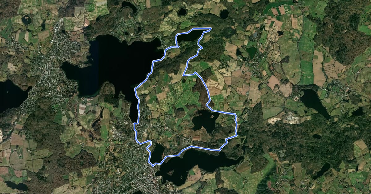 Маршрут Rundweg Felder und Seen на спутниковом снимке