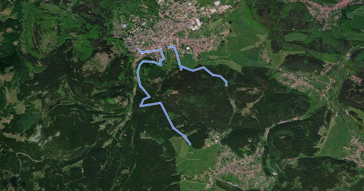 Маршрут Rundweg Finsterbergen на спутниковом снимке