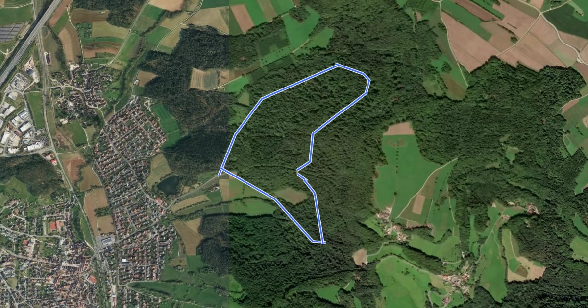 Маршрут Rundweg Finsterloh Forst und Unterer Herrenschlag на спутниковом снимке