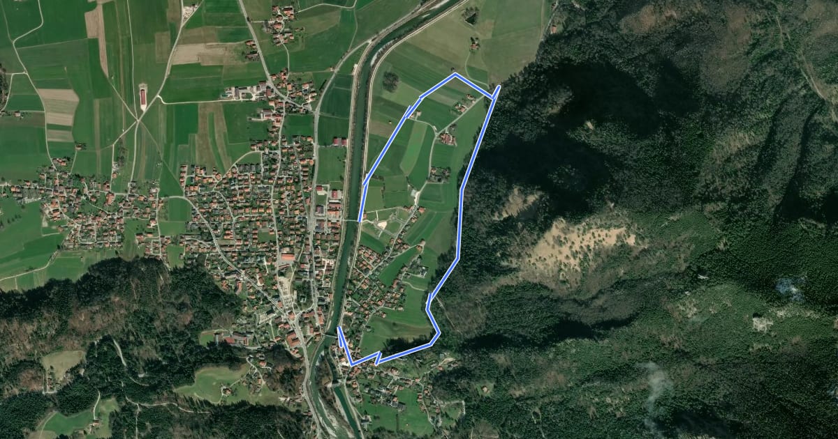 Маршрут Rundweg Freiweidach на спутниковом снимке