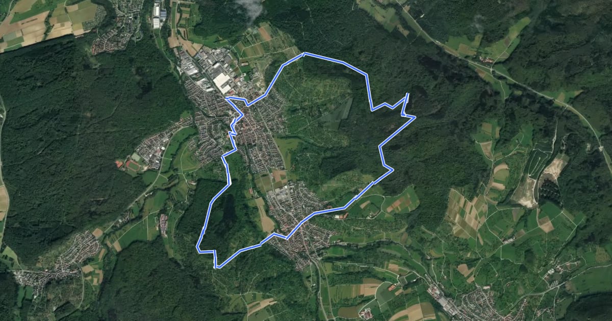 Маршрут Rundweg Frickenhausen-Linsenhofen на спутниковом снимке