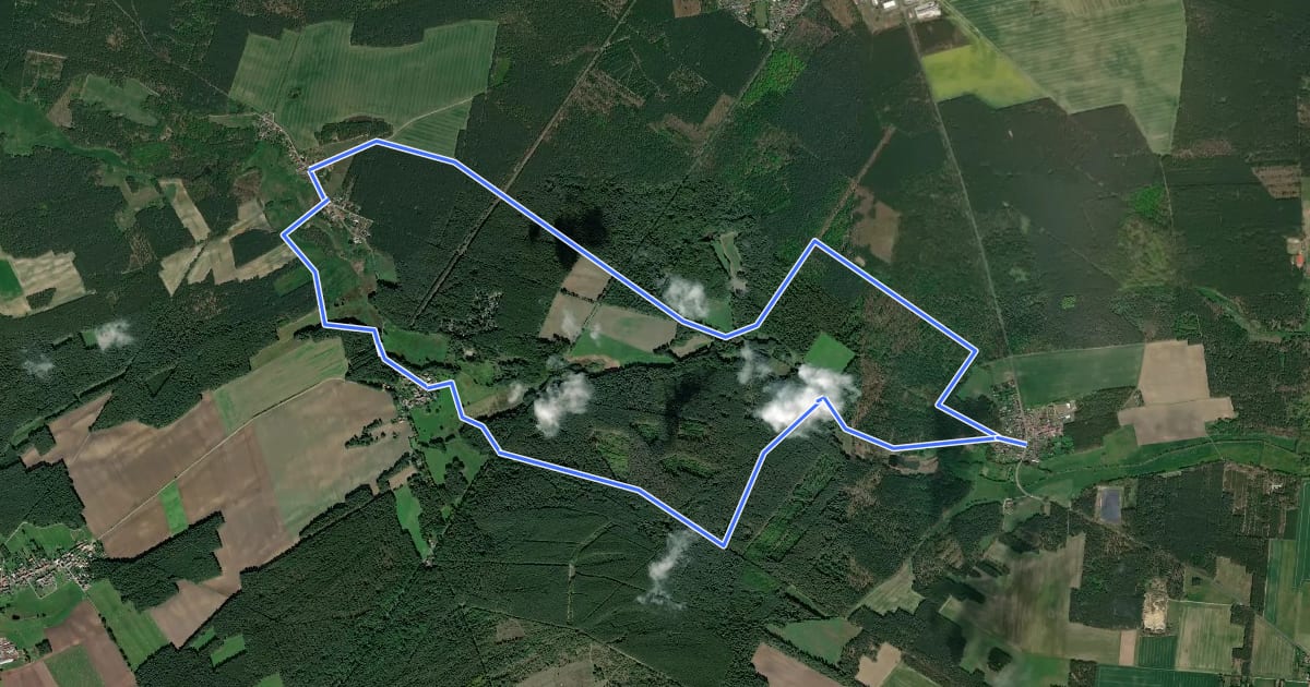 Маршрут Rundweg Friedenthaler Grund на спутниковом снимке