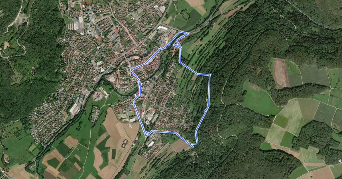 Маршрут Rundweg Friedwald на спутниковом снимке