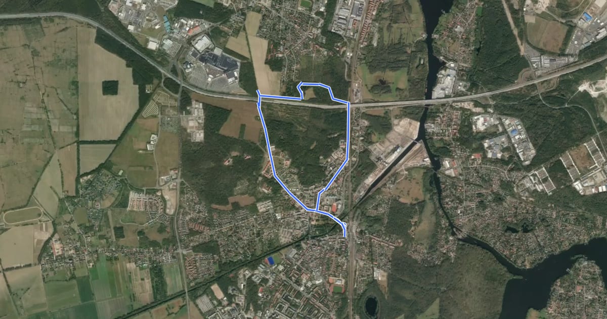 Маршрут Rundweg Funkerberg на спутниковом снимке