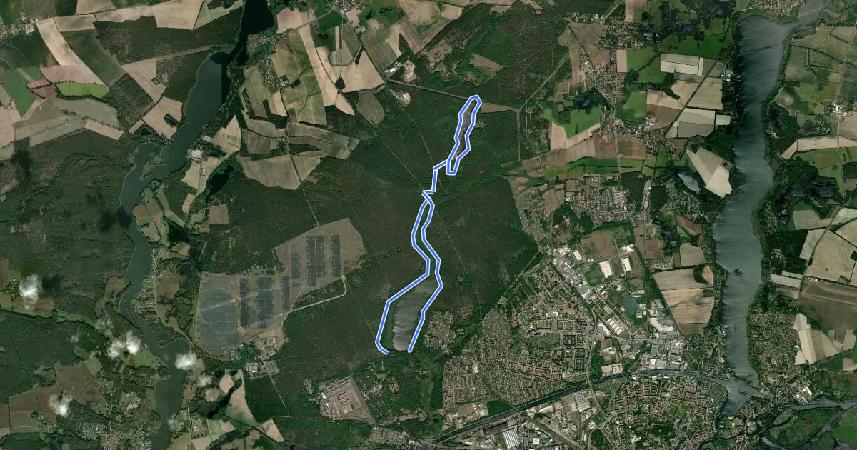 Маршрут Rundweg Gördensee und Bohnenländer See на спутниковом снимке