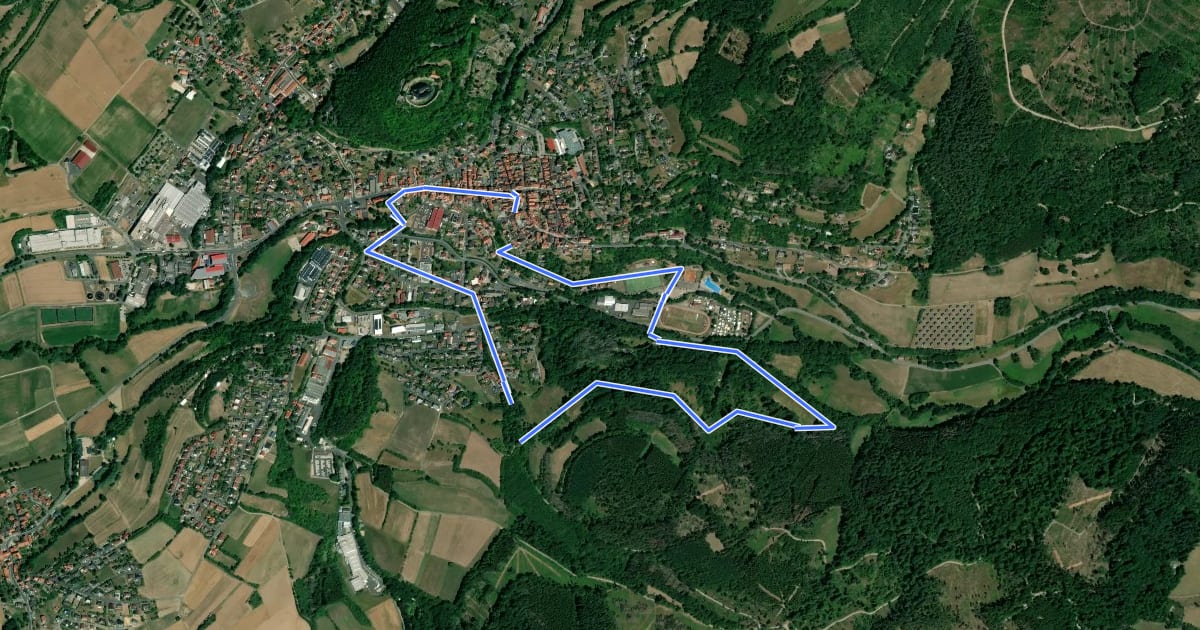 Маршрут Rundweg Gemeindeberg Spangenberg на спутниковом снимке
