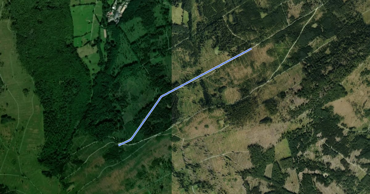 Маршрут Rundweg Geweih на спутниковом снимке