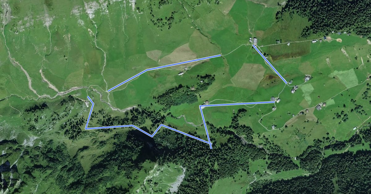 Маршрут Rundweg Gitschenen на спутниковом снимке