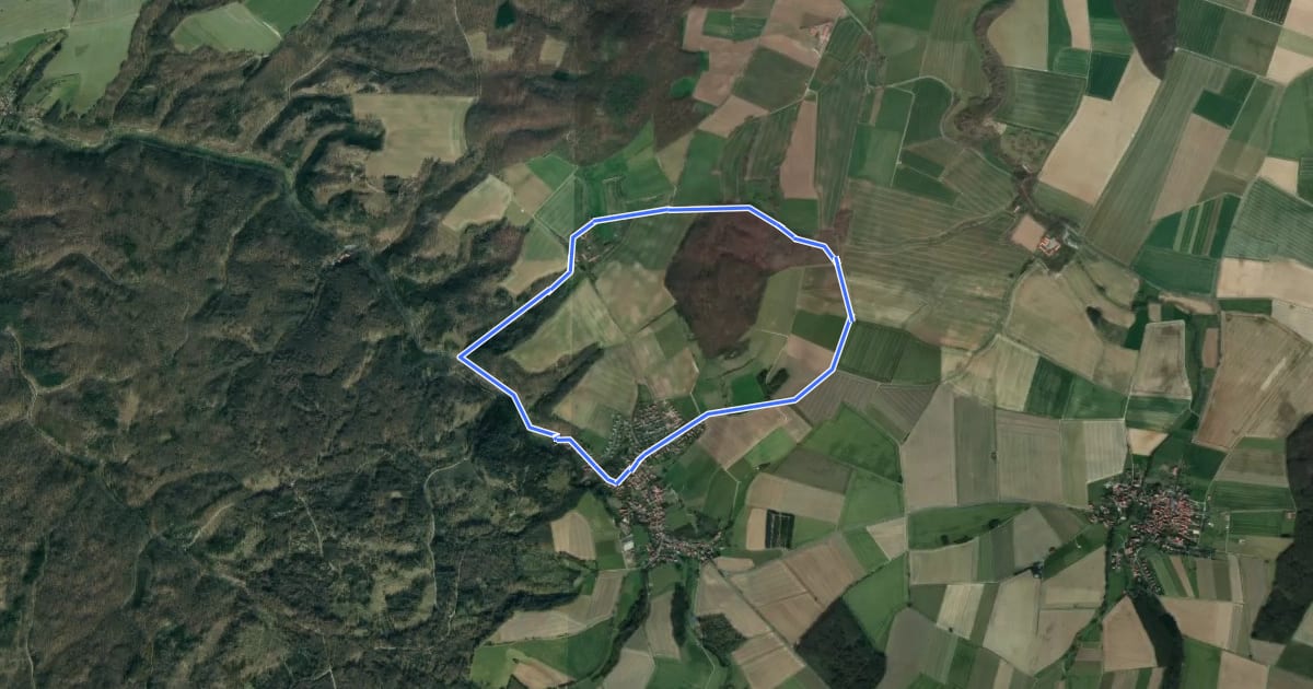Маршрут Rundweg Gleichen 10 на спутниковом снимке