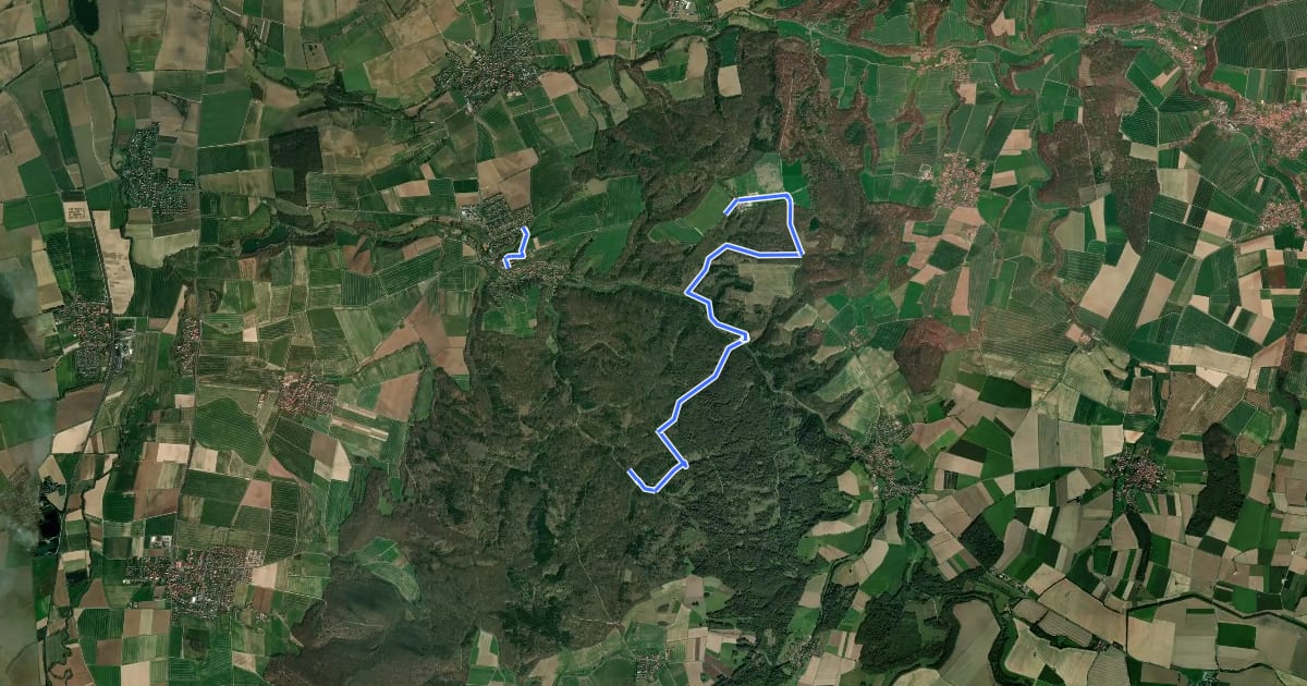 Маршрут Rundweg Gleichen 6 на спутниковом снимке