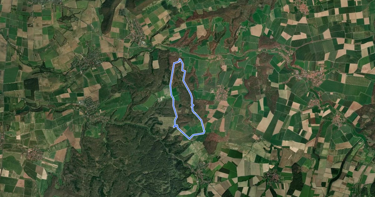Маршрут Rundweg Gleichen 9 на спутниковом снимке