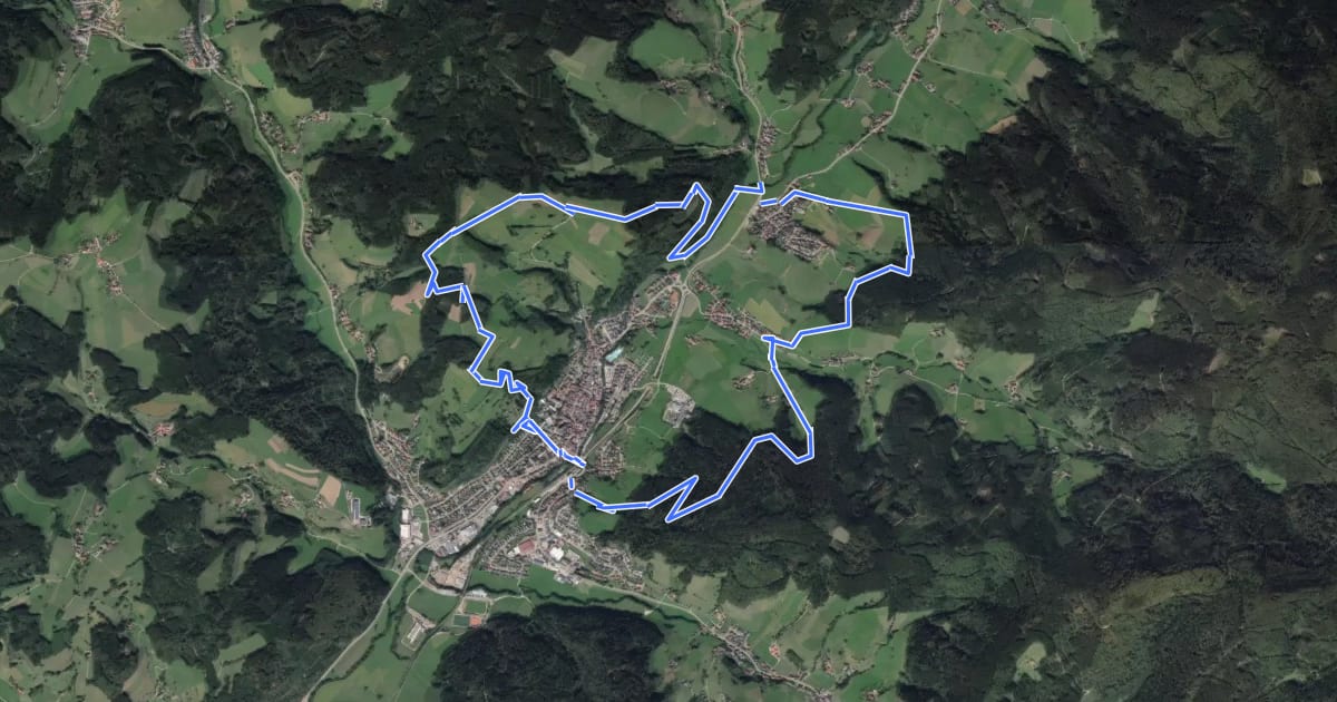 Маршрут Rundweg Goldener Kopf на спутниковом снимке