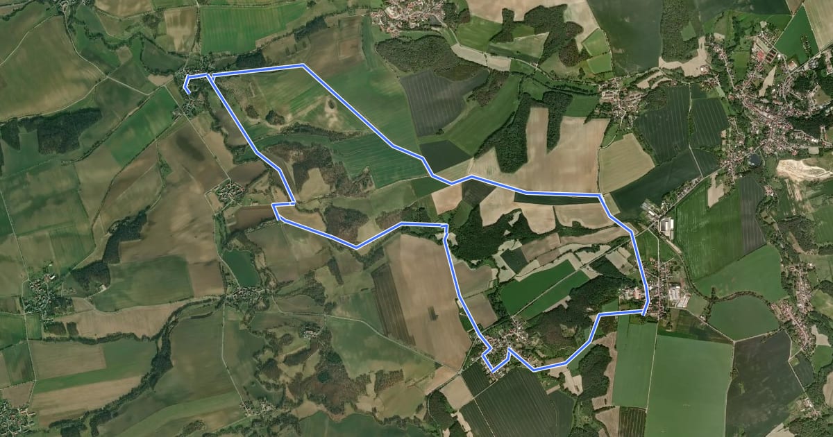 Маршрут Rundweg Goldschau на спутниковом снимке