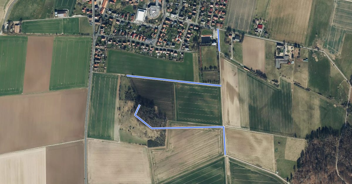 Маршрут Rundweg grün на спутниковом снимке