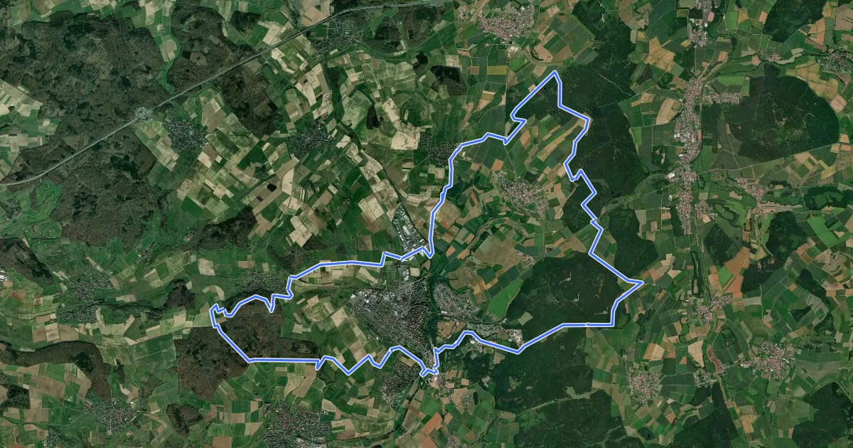 Маршрут Rundweg Grünberg на спутниковом снимке