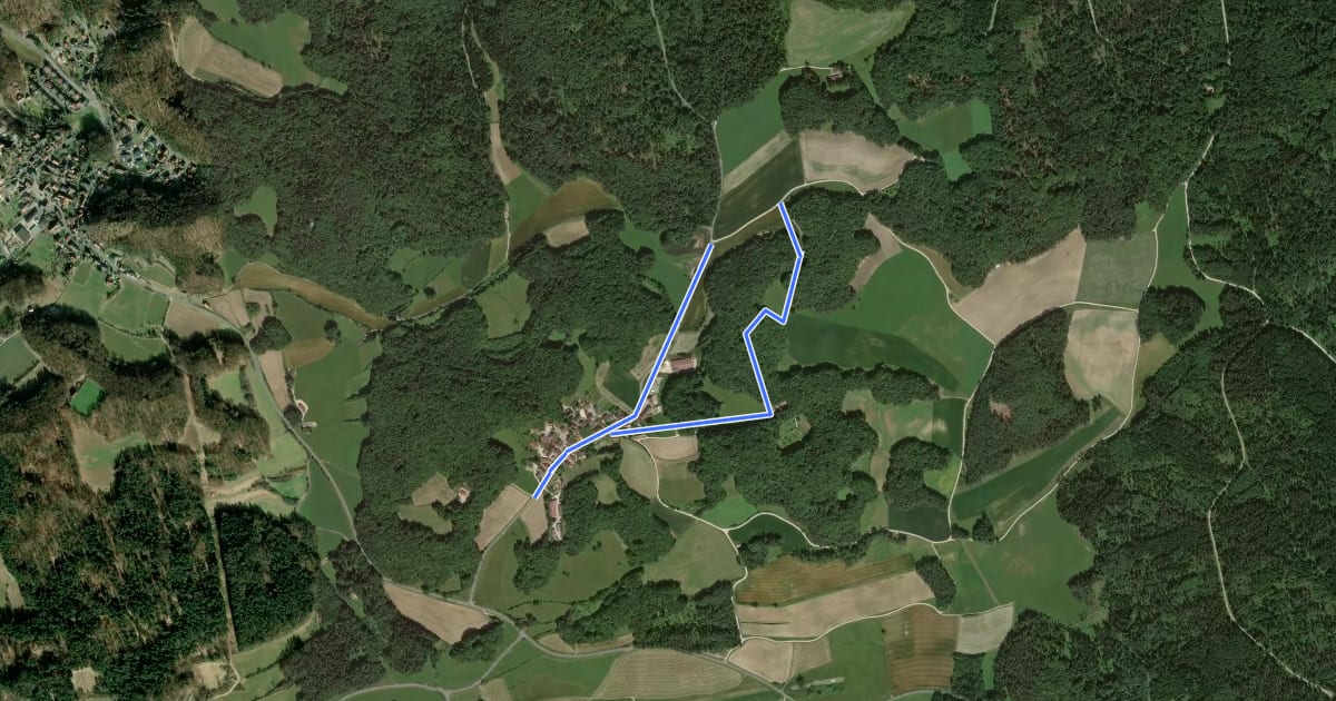 Маршрут Rundweg Grünreuth – Kolbenberg на спутниковом снимке