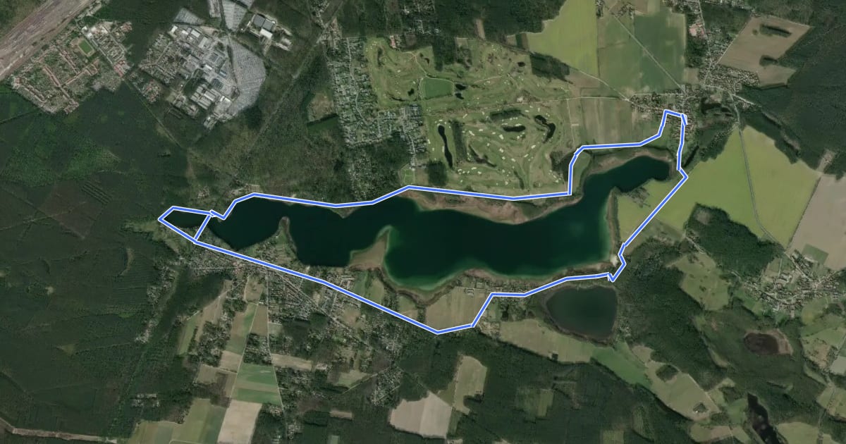 Маршрут Rundweg Großer Seddiner See на спутниковом снимке