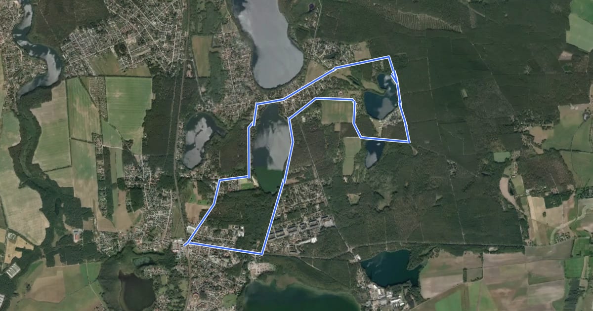 Маршрут Rundweg Großer Tonteich на спутниковом снимке