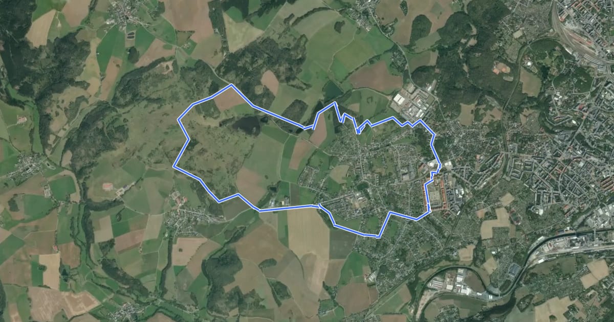 Маршрут Rundweg „Großer Weidenteich“ на спутниковом снимке
