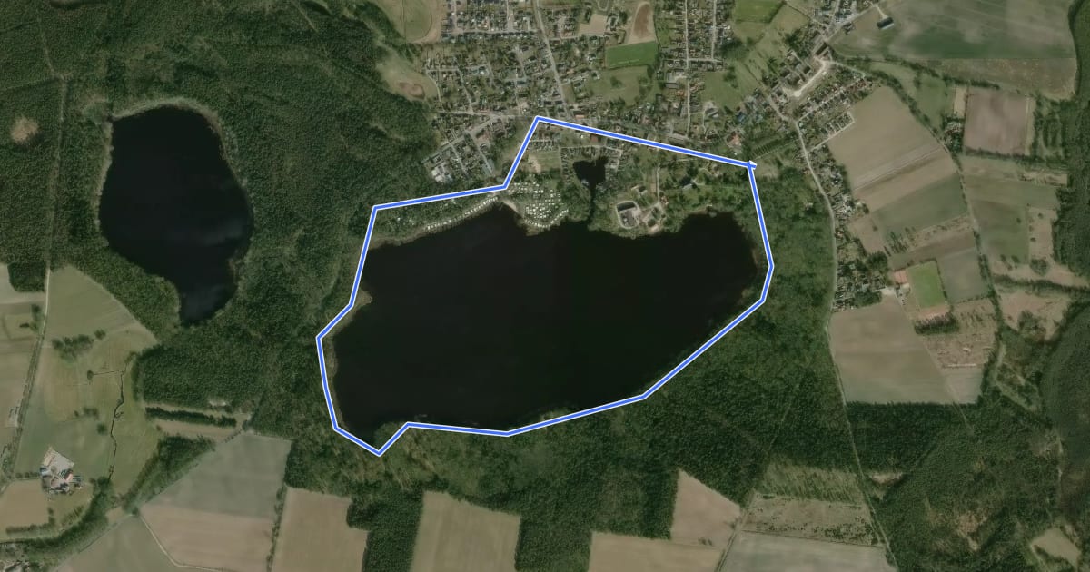 Маршрут Rundweg Gudower See на спутниковом снимке