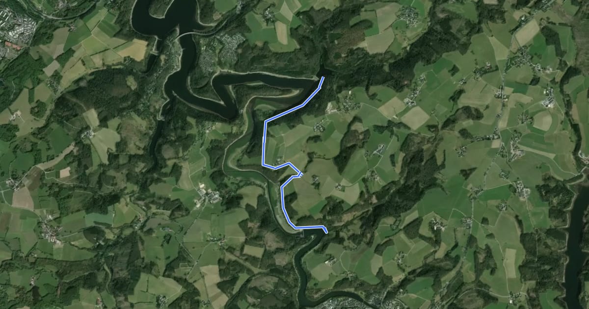 Маршрут Rundweg (Hückeswagen) на спутниковом снимке