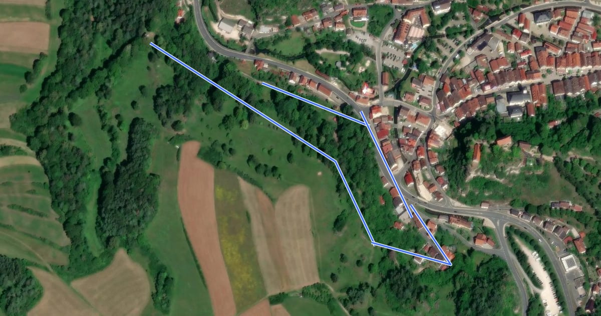 Маршрут Rundweg Höhenweg Siechenleite на спутниковом снимке