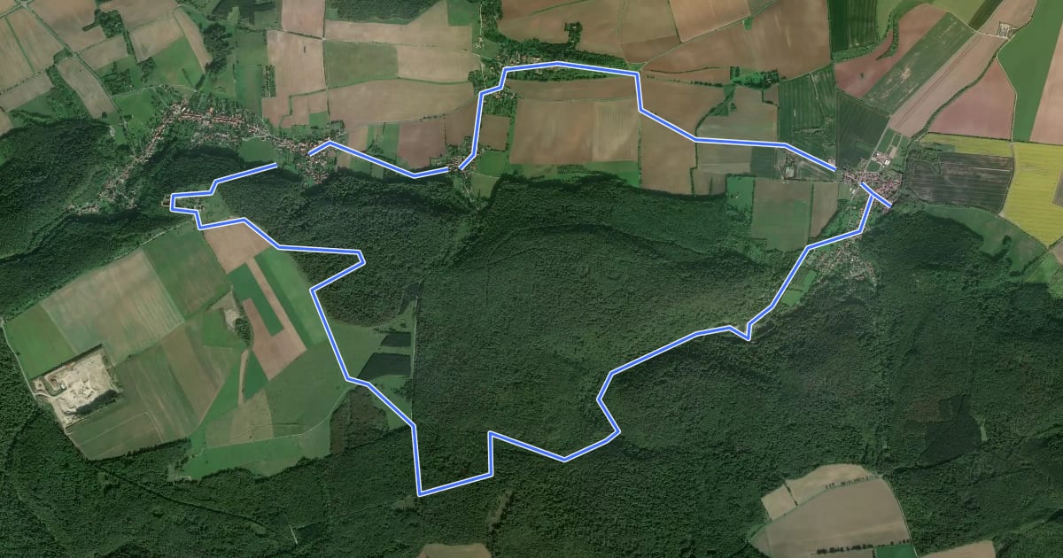 Маршрут Rundweg Hainleite 1 на спутниковом снимке