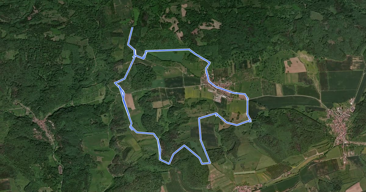 Маршрут Rundweg Hainrode на спутниковом снимке