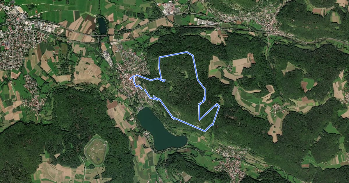 Маршрут Rundweg Happurg на спутниковом снимке