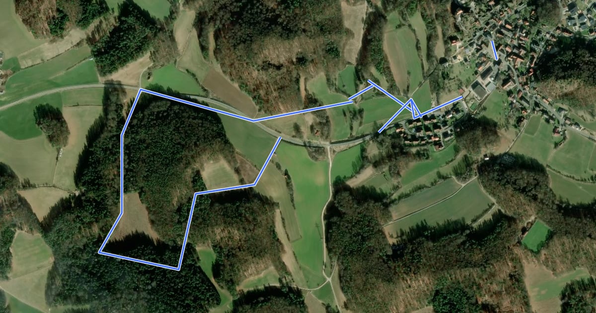 Маршрут Rundweg Hartenstein – Teufelshof на спутниковом снимке