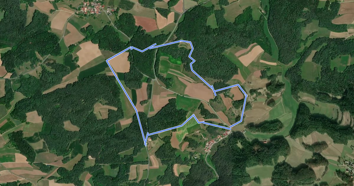 Маршрут Rundweg Haselbrunn на спутниковом снимке