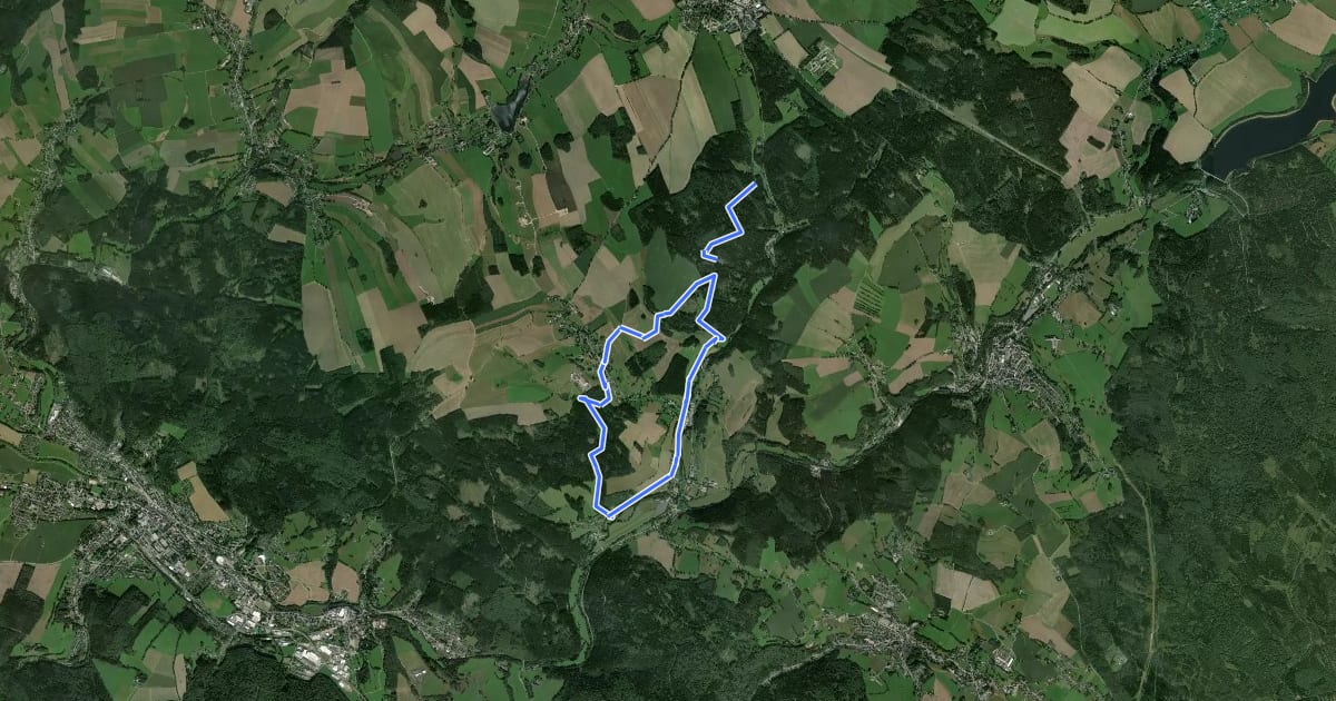 Маршрут Rundweg Heidersdorf-Mortelgrund на спутниковом снимке