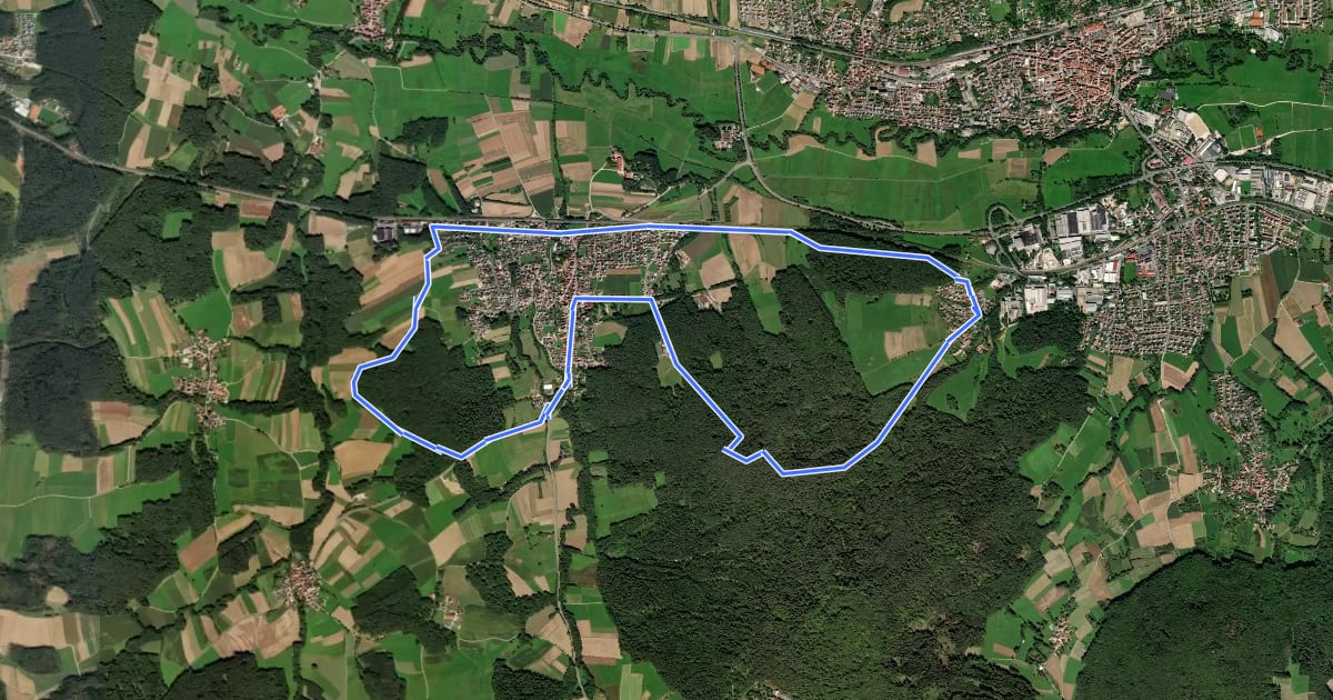 Маршрут Rundweg Henfenfeld – Klosterberg на спутниковом снимке