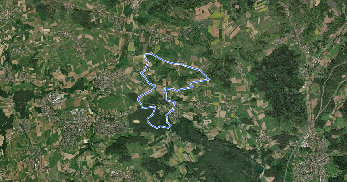 Маршрут Rundweg Herpersdorf – Ebach на спутниковом снимке