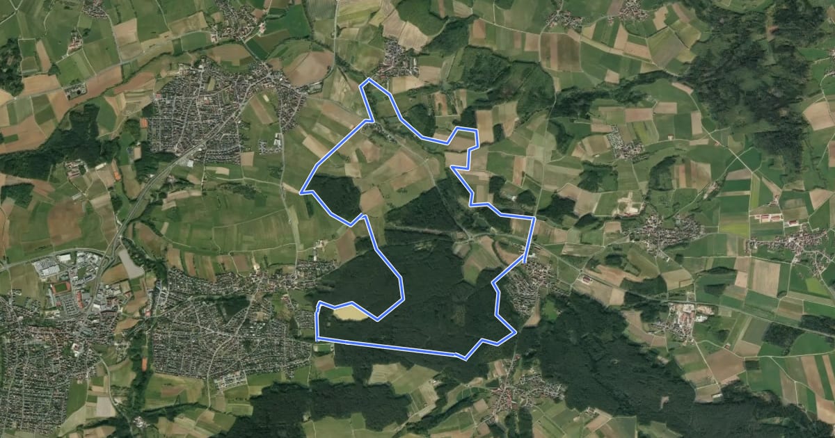 Маршрут Rundweg Herpersdorf – Hormesweiher – Ebach на спутниковом снимке
