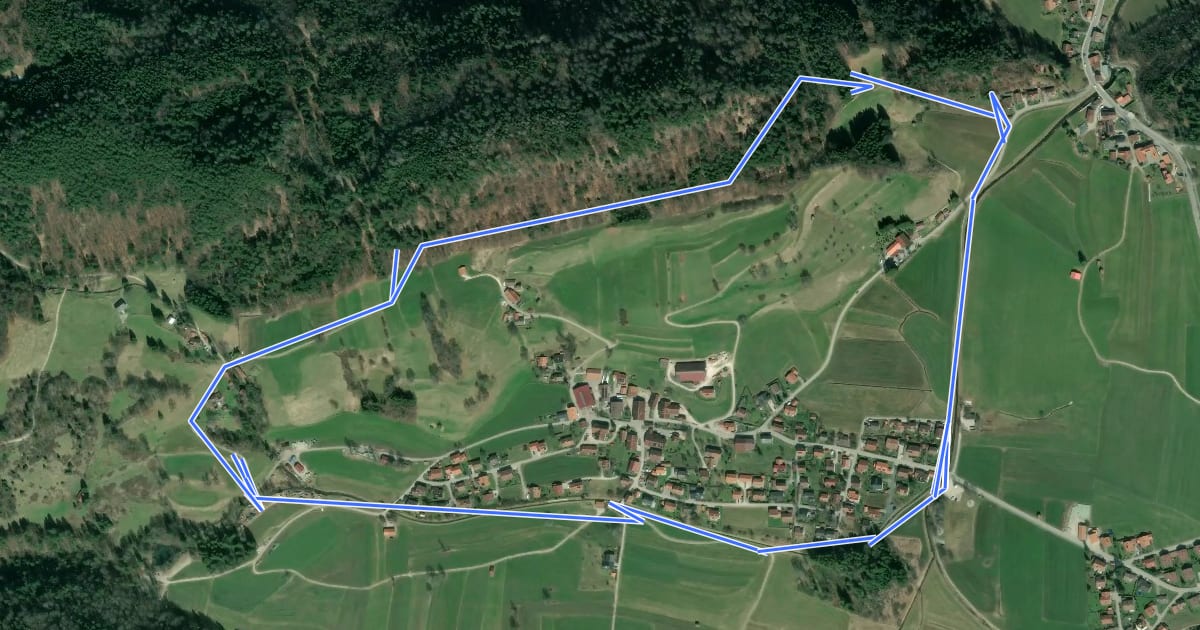 Маршрут Rundweg Hinterwössen на спутниковом снимке
