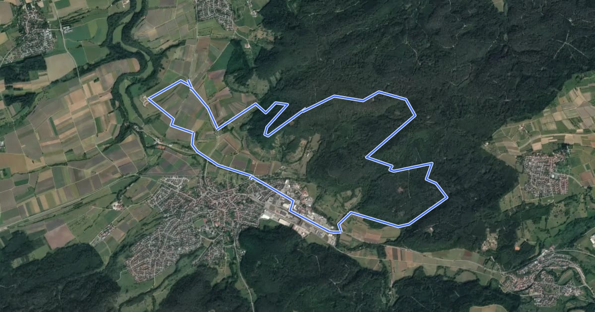 Маршрут Rundweg Hochburg на спутниковом снимке