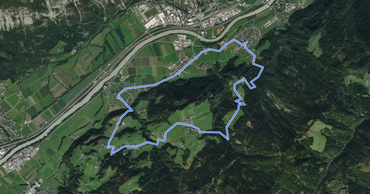 Маршрут Rundweg Hochgallzein на спутниковом снимке