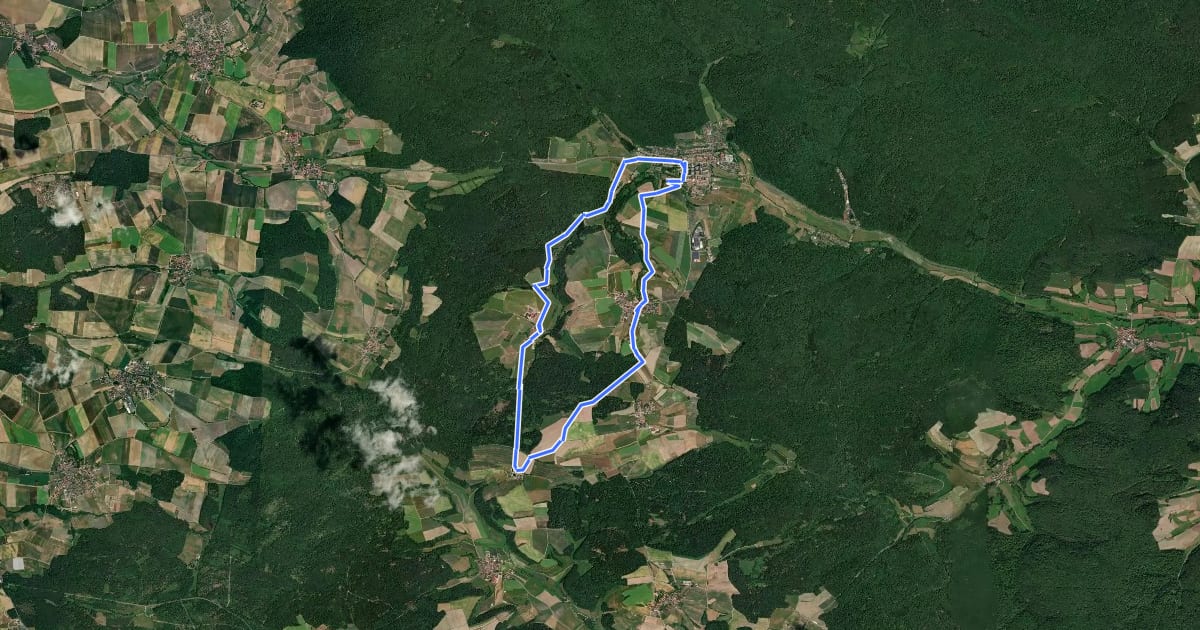 Маршрут Rundweg "Hof" на спутниковом снимке