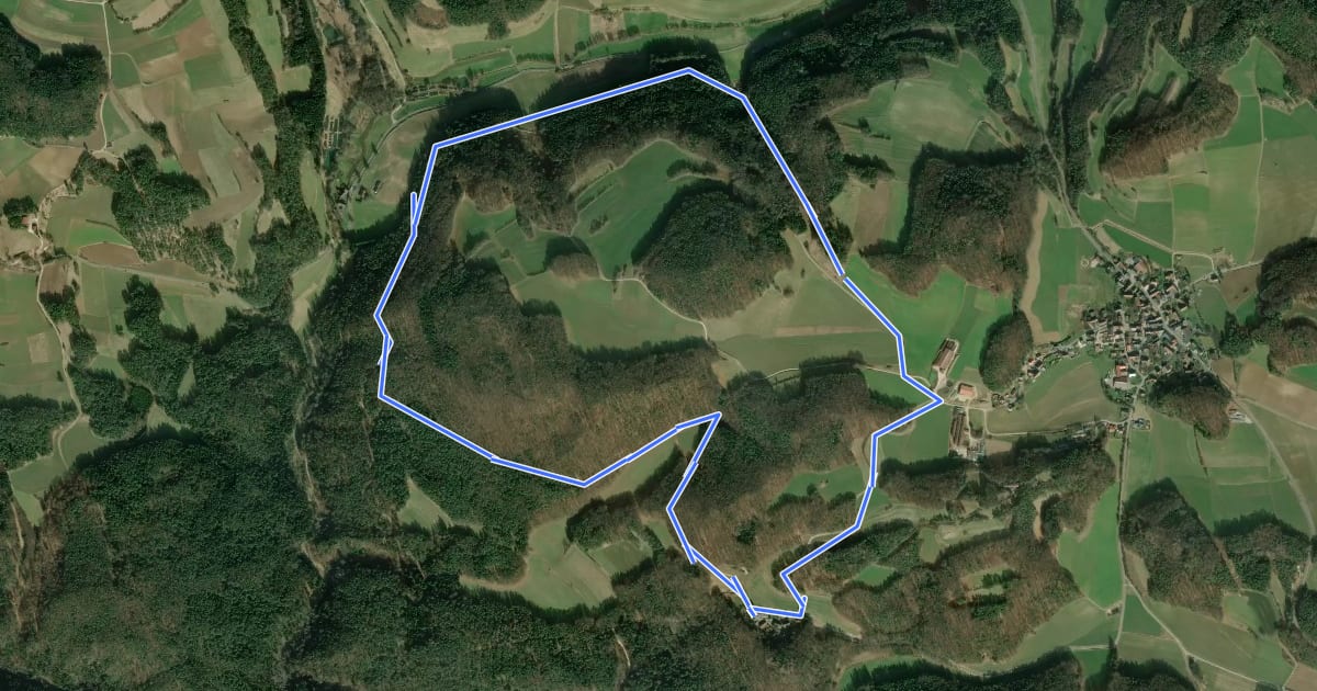 Маршрут Rundweg Hollenberg 4 grün на спутниковом снимке