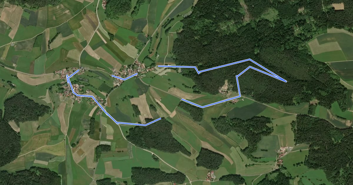 Маршрут Rundweg Holnstein Blau на спутниковом снимке