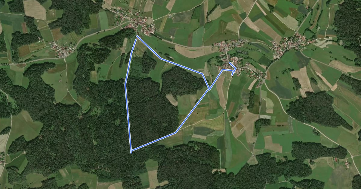 Маршрут Rundweg Holnstein Grün на спутниковом снимке