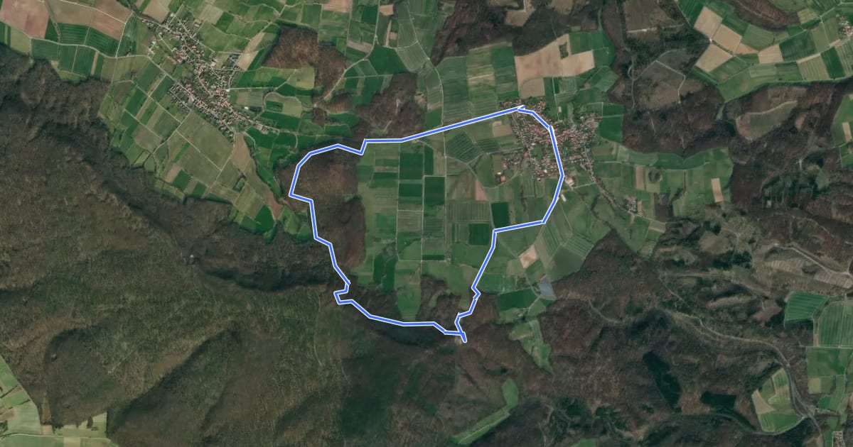 Маршрут Rundweg Holzerode 1 на спутниковом снимке