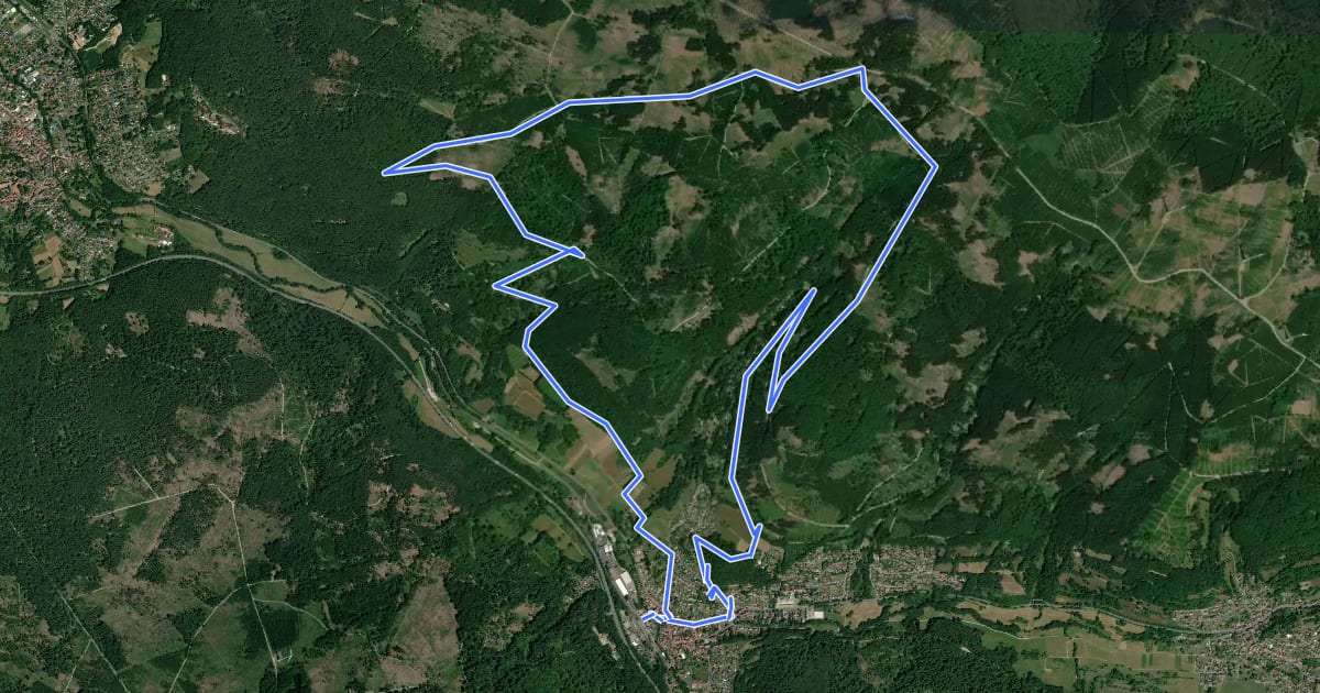 Маршрут Rundweg Ibachtal на спутниковом снимке