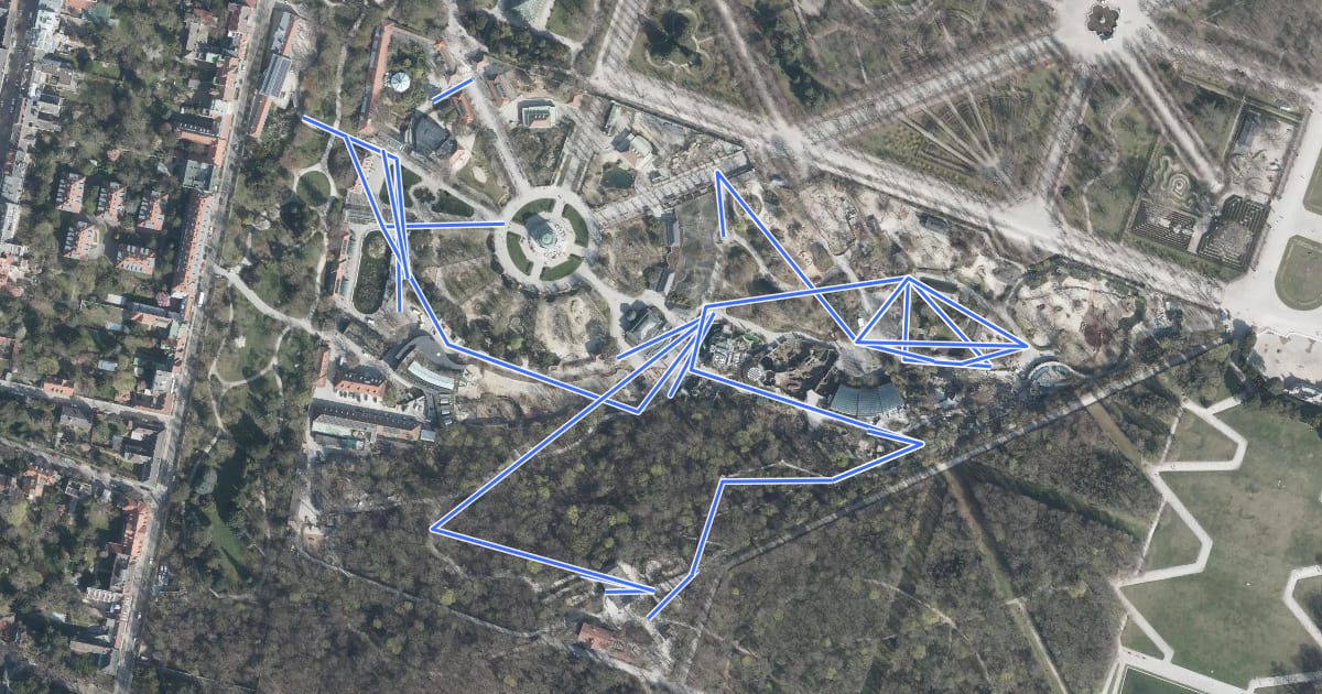 Маршрут Rundweg im Tiergarten Schönbrunn на спутниковом снимке
