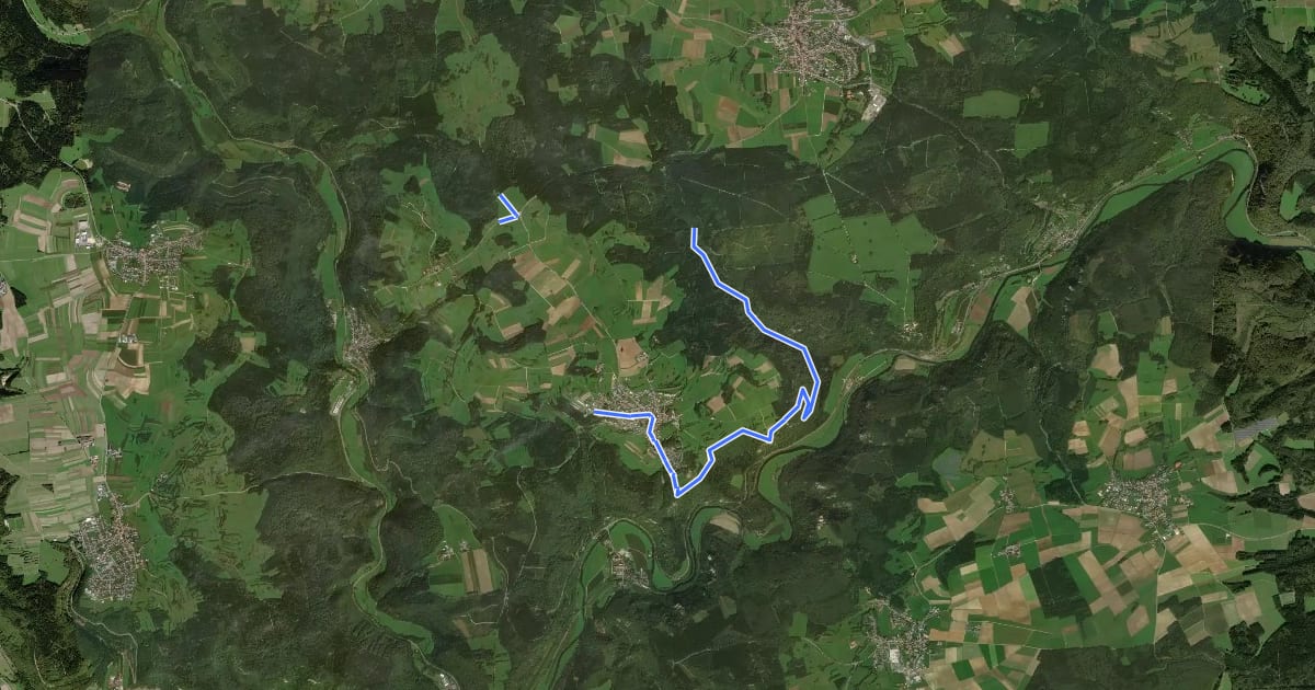 Маршрут Rundweg Irndorf 1 на спутниковом снимке