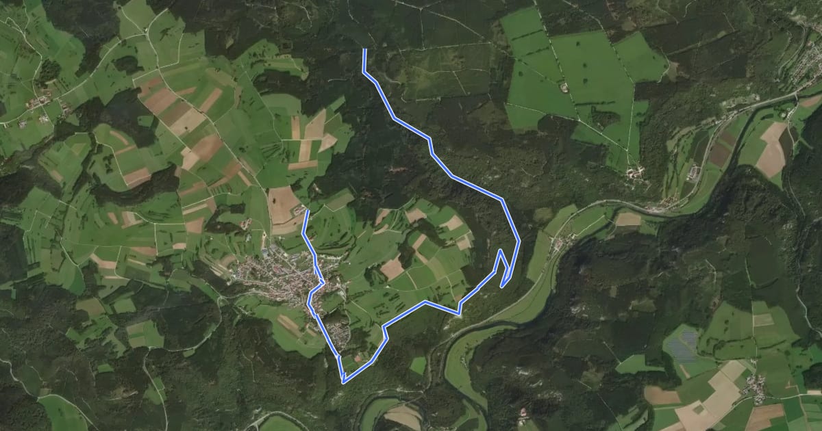 Маршрут Rundweg Irndorf 3 на спутниковом снимке
